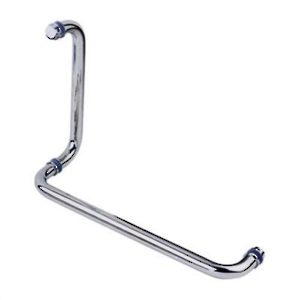 Round Tubular Handle and Towel Bar Combo with Decorative Ring and Rounded Corners