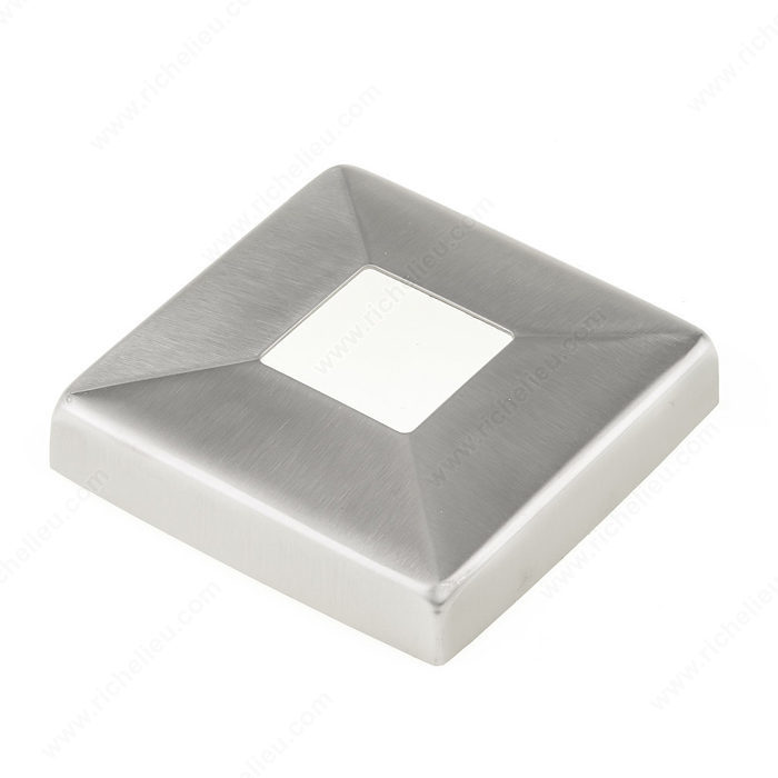 Plaque de base en acier inoxydable pour tube carré - 2 pièces avec