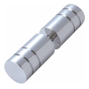 Ribbed Cylindrical Solid Brass Knob - Back to Back
