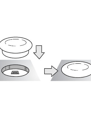 Cache-trous et cache-vis en plastique Composants pour l'ameublement - Cache- trous et cache-vis en plastique - Italfeltri
