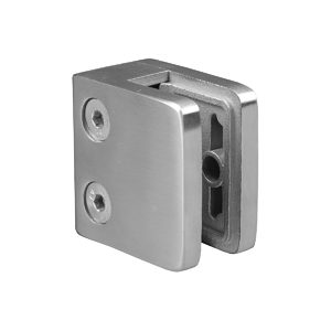 Small Square Glass Clamp for Flat Surface Mounting